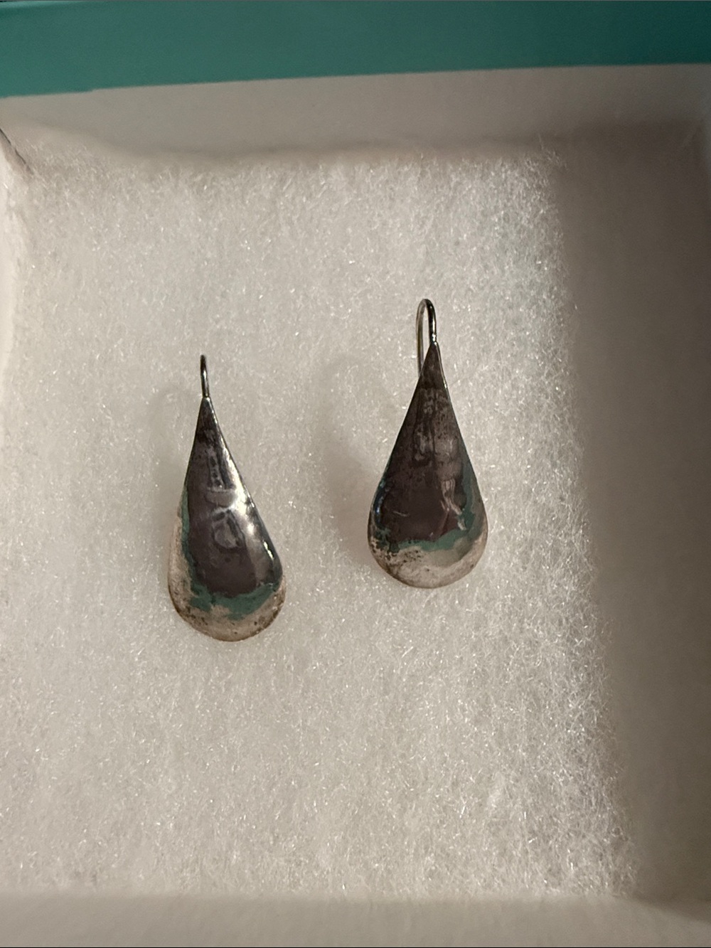 Sterling Silver Teardrop Hook Earrings - Silver
